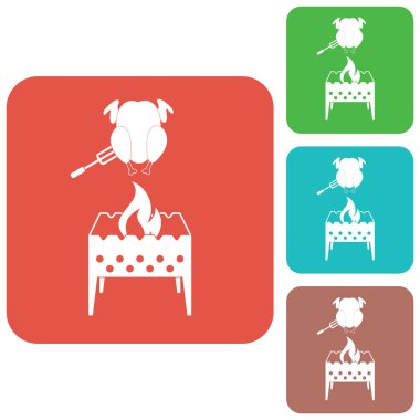 Mangal şiş ve tavuk simgesi
