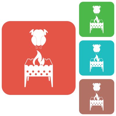 Mangal şiş ve tavuk simgesi