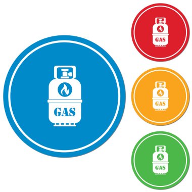 Kamp gaz şişesi simgesi. Düz simgesi izole. Vektör illustratio