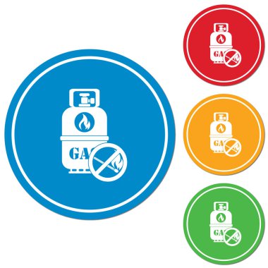 Kamp gaz şişesi simgesi. Düz simgesi izole. Vektör illustratio