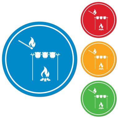 Izgara tavuk simgesi. Vektör illustratio