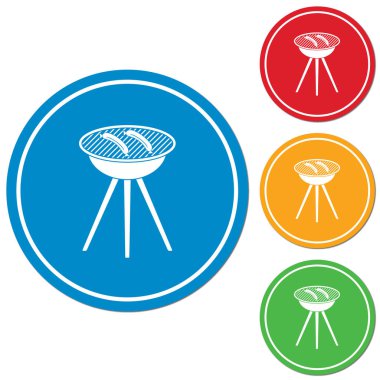 Mangal sucuk simgesi. Vektör çizim