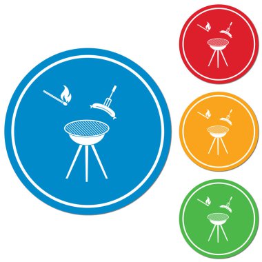 Mangal sucuk simgesi. Vektör çizim