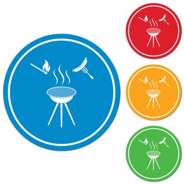 Mangal sucuk simgesi. Vektör çizim