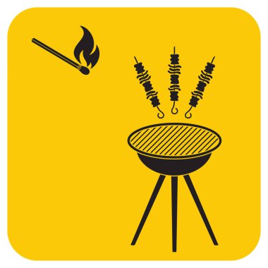 Izgara Kebap simgesi. Vektör illustratio