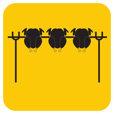 Izgara tavuk simgesi. Vektör illustratio