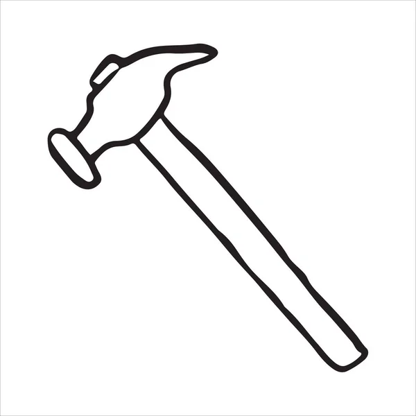 Hammer Doodle Symbol Vektorillustration — Stockvektor