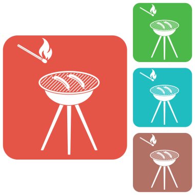 Mangal sucuk simgesi. Vektör çizim