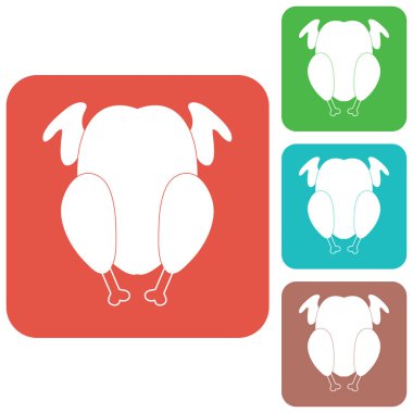 Izgara tavuk simgesi. Vektör illustratio