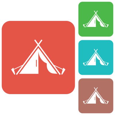 Stilize simge Turizm çadır. Vektör illustratio