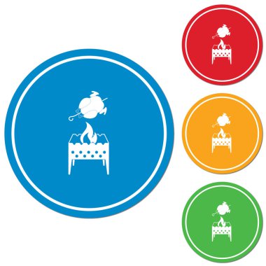 Mangal şiş ve tavuk simgesi. Vektör illustratio