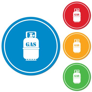 Kamp gaz şişesi simgesi. Düz simgesi izole. Vektör illustratio
