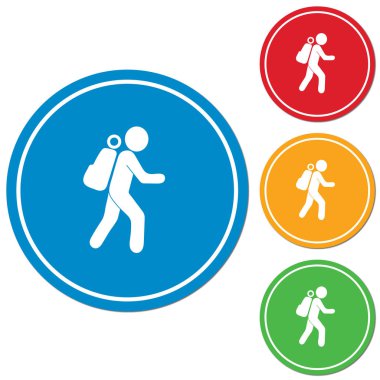 Simge illüstrasyon izole vektör işareti işaret hiking