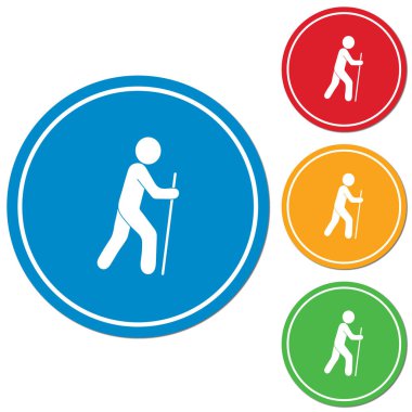 Simge illüstrasyon izole vektör işareti işaret hiking