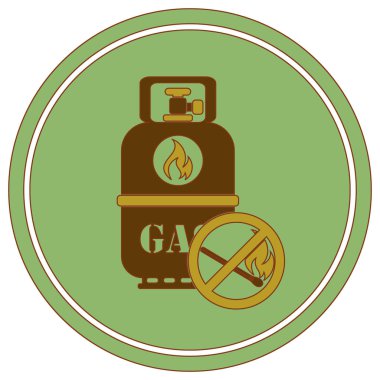 Kamp gaz şişesi simgesi. Düz simgesi izole. Vektör illustratio