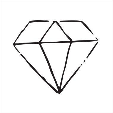 Elle çizilmiş doodle elmas. Davetiye, tebrik kartı için mükemmel