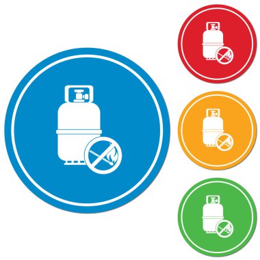 Kamp gaz şişesi simgesi. Düz simgesi izole. Vektör illustratio