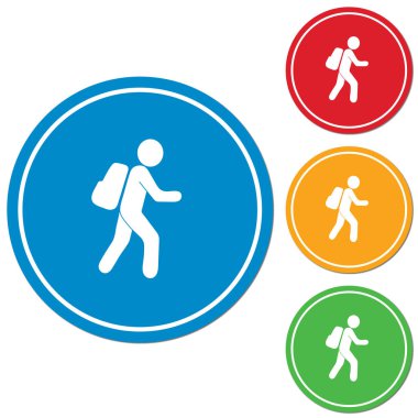 Simge illüstrasyon izole vektör işareti işaret hiking