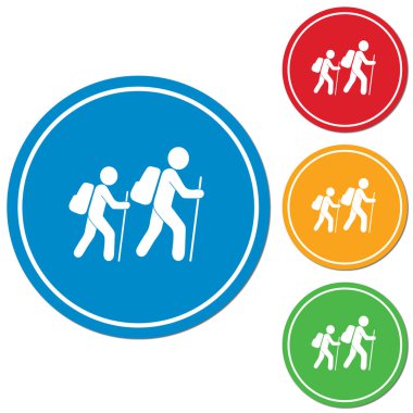 Simge illüstrasyon izole vektör işareti işaret hiking