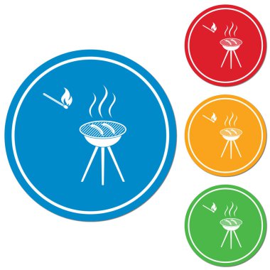 Mangal sucuk simgesi. Vektör illustratio