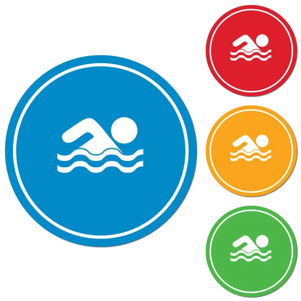 Schwimmen Wassersport Ikone Vektor Illustratio — Stockvektor