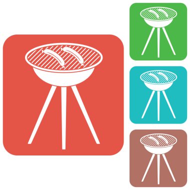 Mangal sucuk simgesi. Vektör çizim