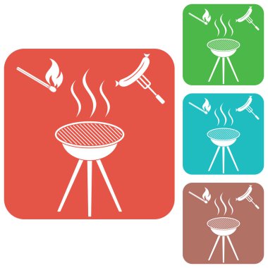 Mangal sucuk simgesi. Vektör çizim