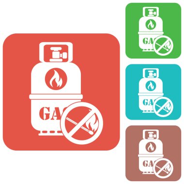 Kamp gaz şişesi simgesi. Düz simgesi izole. Vektör illustratio