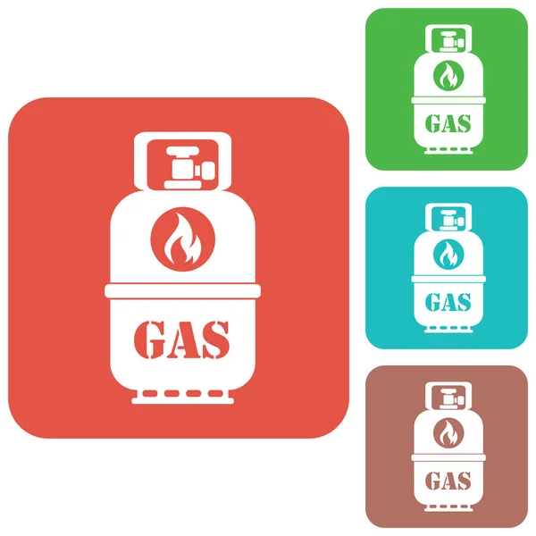 Camping Icono Botella Gas Icono Plano Aislado Ilustración Del Vector — Vector de stock