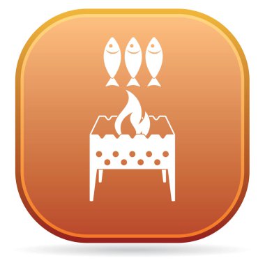 Izgara balık simgesi. Vektör illustratio