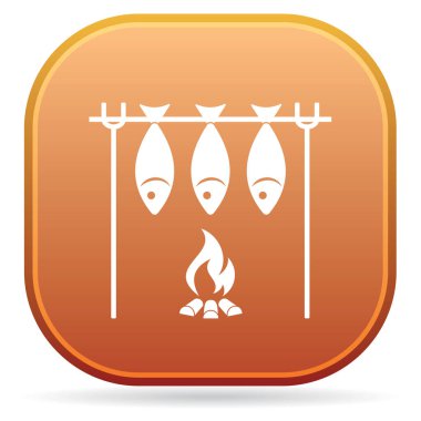 Izgara balık simgesi. Vektör illustratio