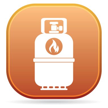 Kamp gaz şişesi simgesi. Düz simgesi izole. Vektör illustratio