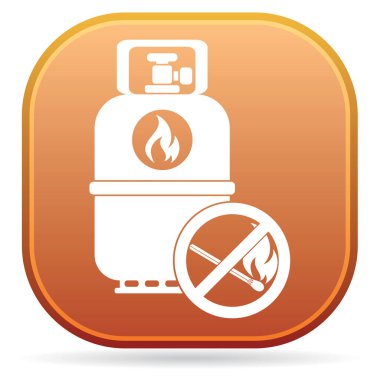 Kamp gaz şişesi simgesi. Düz simgesi izole. Vektör illustratio
