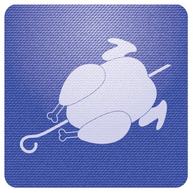 Izgara tavuk simgesi. Vektör illustratio