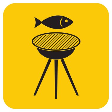 Izgara balık simgesi. Vektör illustratio