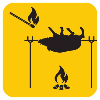 Izgara domuz simgesi. Vektör illustratio