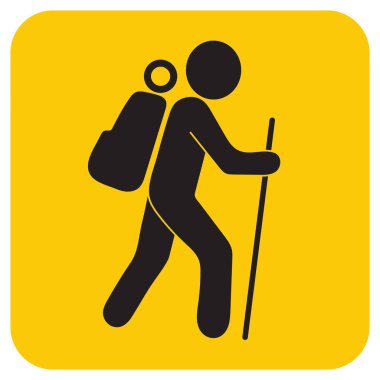 Simge illüstrasyon izole vektör işareti işaret hiking