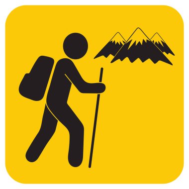 Simge illüstrasyon izole vektör işareti işaret hiking