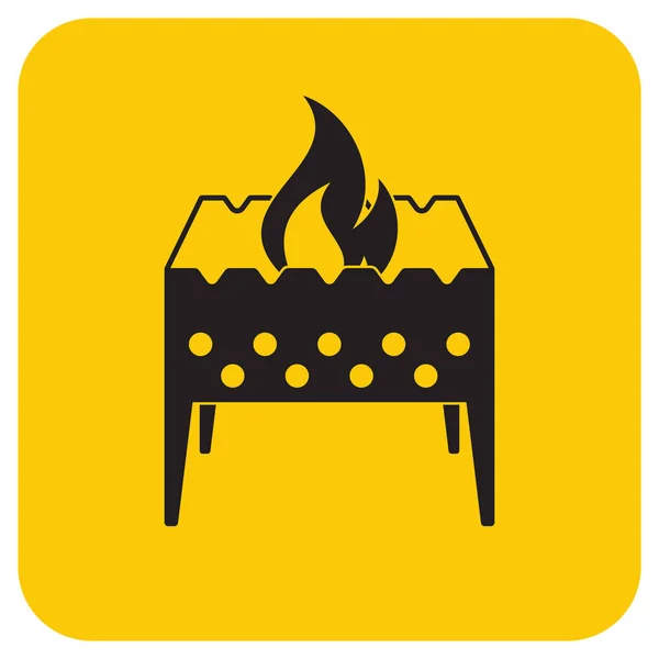 Camping Kohlenbecken Ikone Vektor Illustratio — Stockvektor