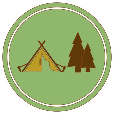 Stilize simge Turizm çadır. Vektör illustratio