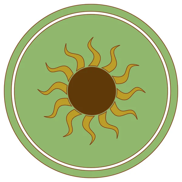 Nap Stilizált Kép Ikon Vektoros Illustratio — Stock Vector