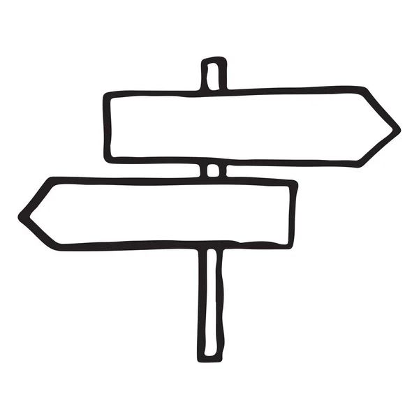 Panneau Signalisation Dessiné Main Contour Icône Doodle Illustration Vectorielle — Image vectorielle