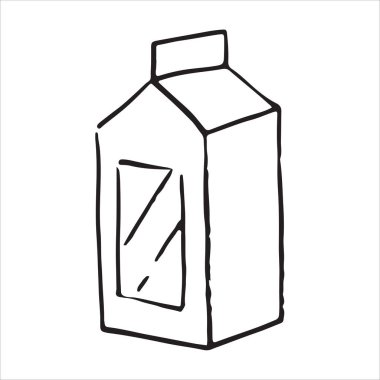 Handdrawn kağıt paketi doodle simgesi. Düz tasarım. Vektör çizim