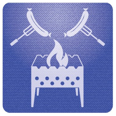 Mangal ve sosis simgesi. Vektör illustratio