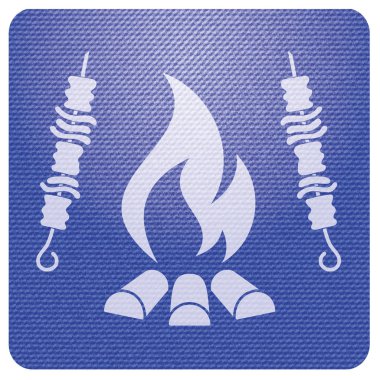 Izgara Kebap simgesi. Vektör illustratio