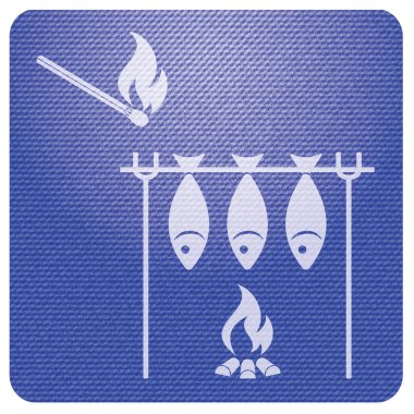 Izgara balık simgesi. Vektör illustratio