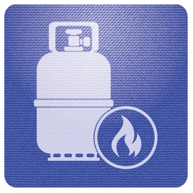 Kamp gaz şişesi simgesi. Düz simgesi izole. Vektör illustratio