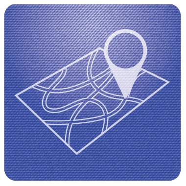 Harita simgesine işaret et. Vektör illüstrasyonu