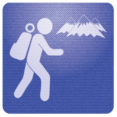 Simge illüstrasyon izole vektör işareti işaret hiking
