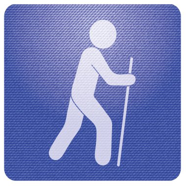 Simge illüstrasyon izole vektör işareti işaret hiking